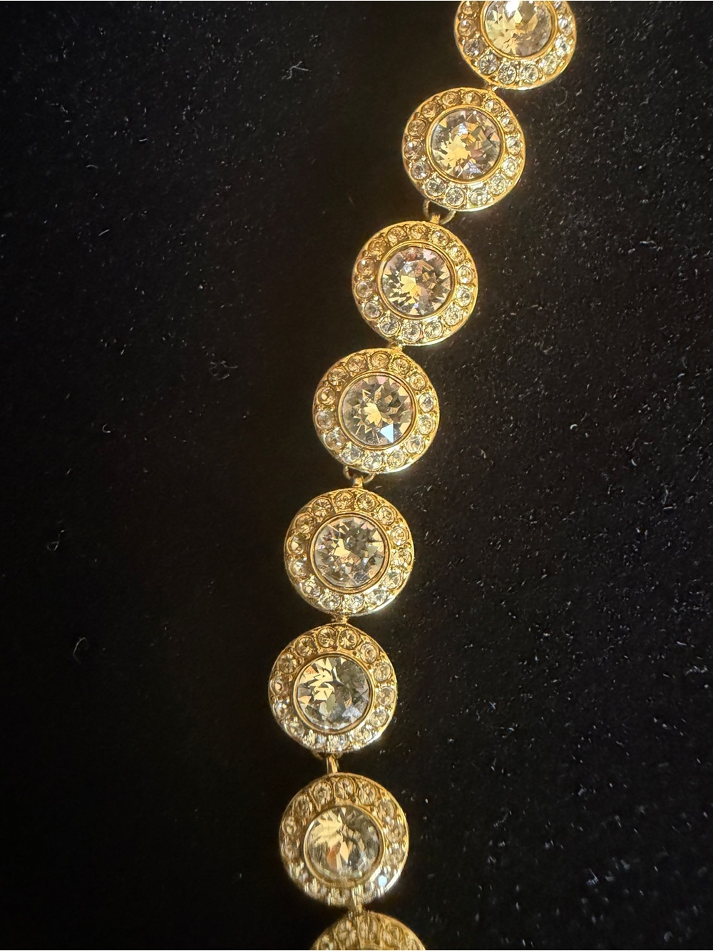 Gold-Tone Authentic Swarovski Una Angelic Necklace and Stud Earrings Set - Picture 3 of 5
